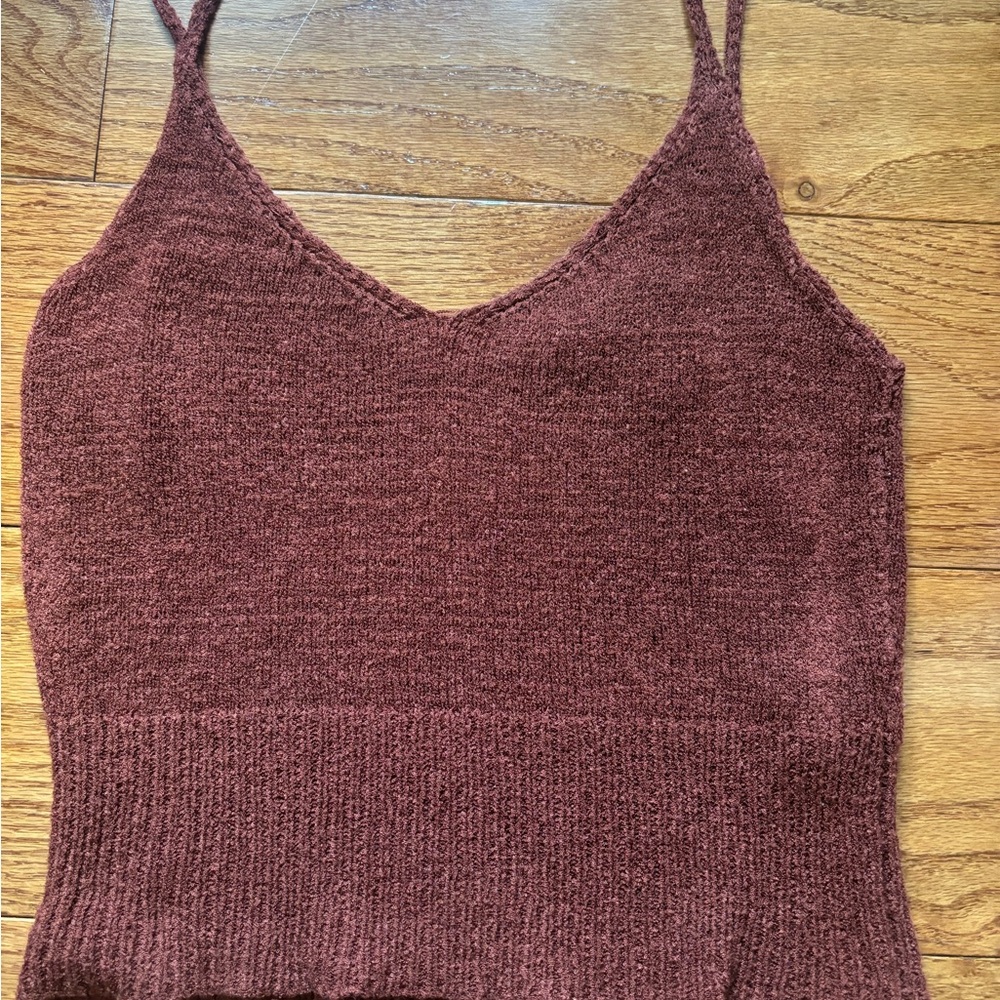 Women's Brown Knit Tank Top